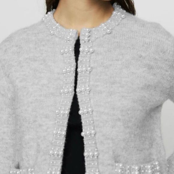Maje Pearl Mohair Blend Cardigan Size 1 Small - Picture 2 of 9
